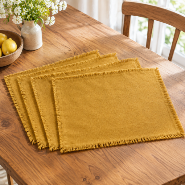 Essential Cotton Placemat, Set of 4 - Mustard
