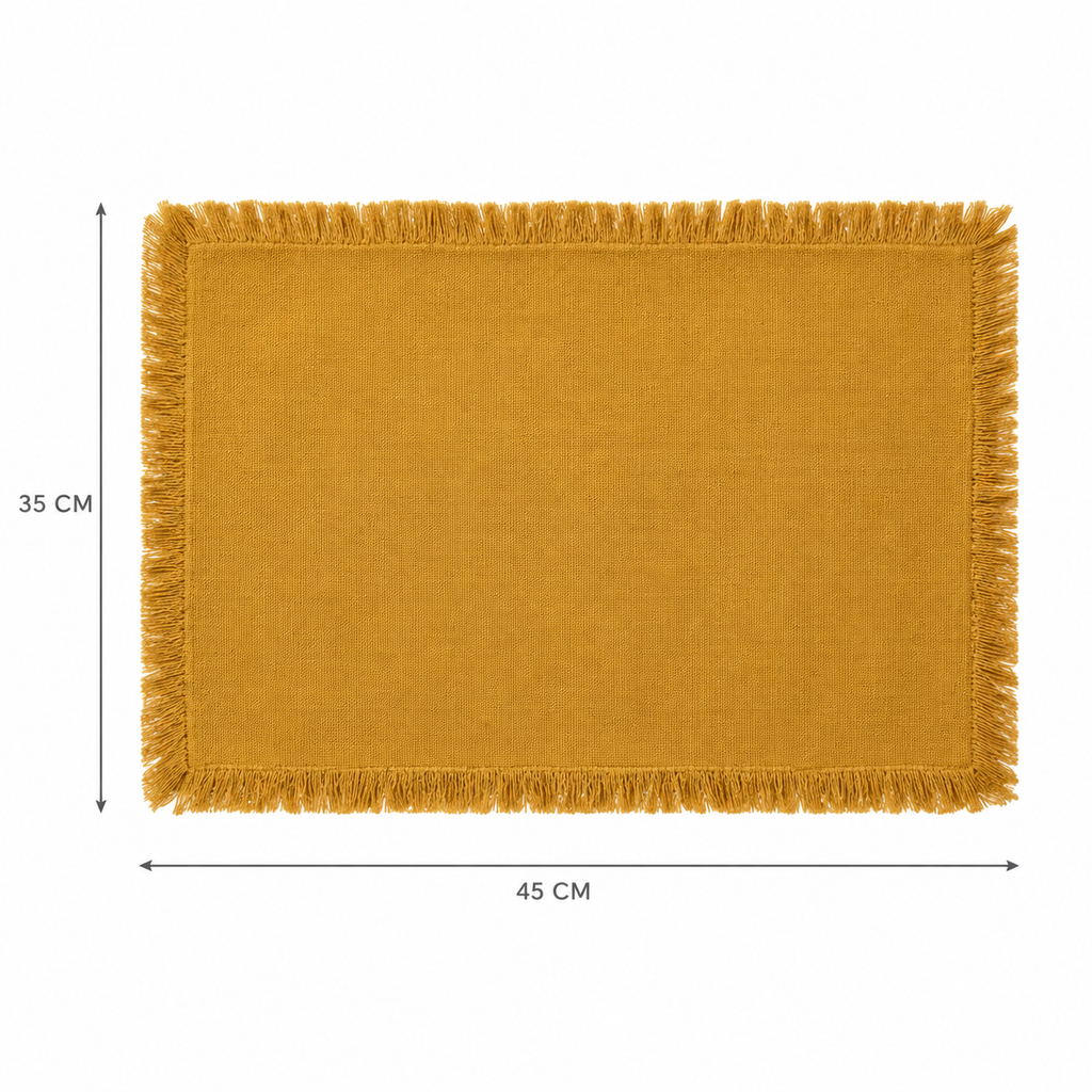 Essential Cotton Placemat, Set of 4 - Mustard - Image 3